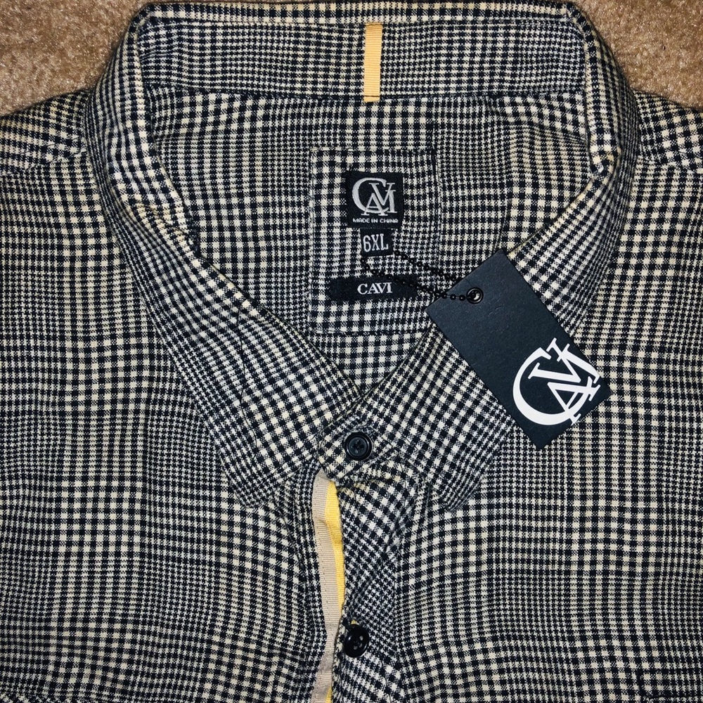 New men’s black & white stripe shirt 6XL